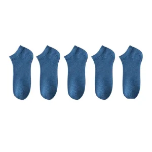 Lot 5 chaussettes bambou femme bleue