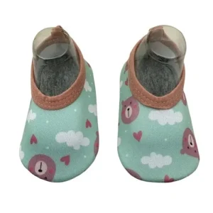 Chaussettes Antidérapantes Bébé Vert Nuages