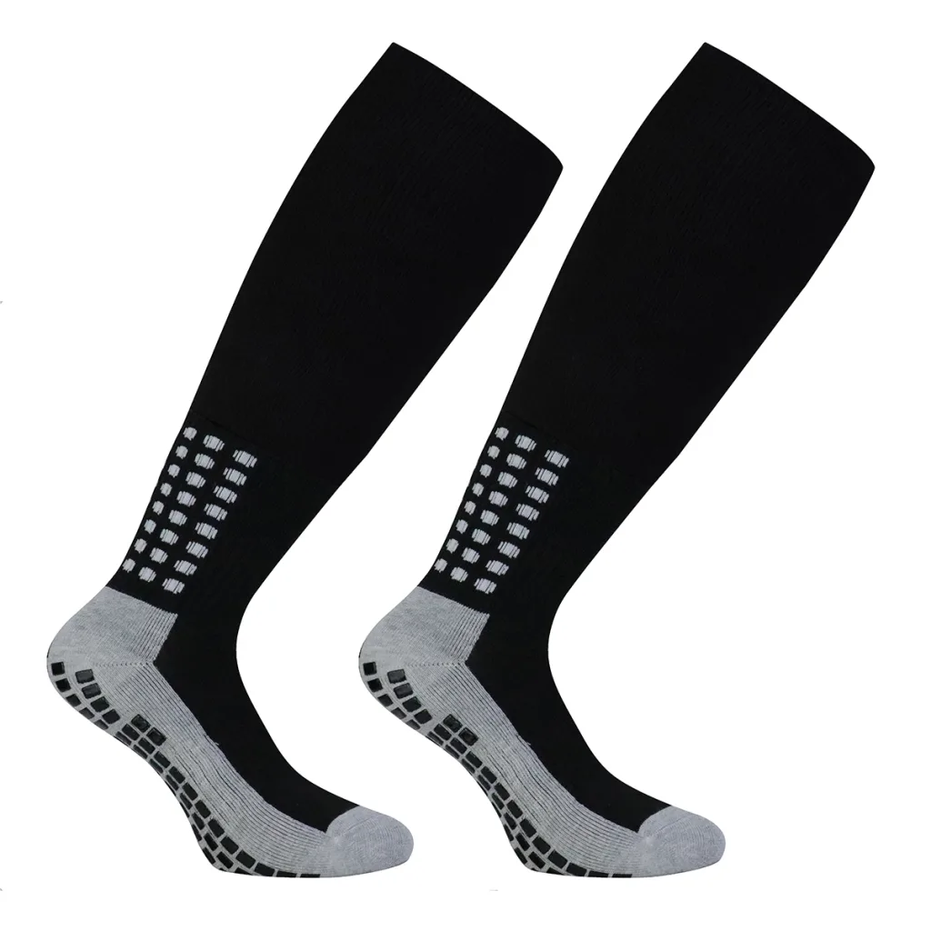 Chaussettes de Foot Antidérapantes Hautes Noir