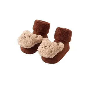 Chaussette Antidérapantes Bébé Ourson Brun