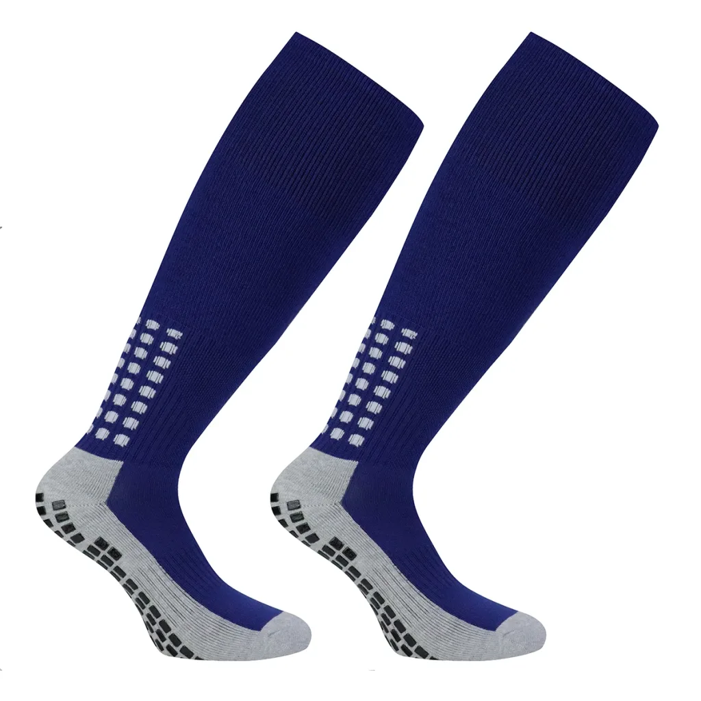 Chaussettes Football Antidérapantes Hautes Bleu
