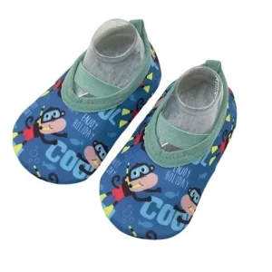 Chaussettes Antidérapantes Bébé Bleu Singe