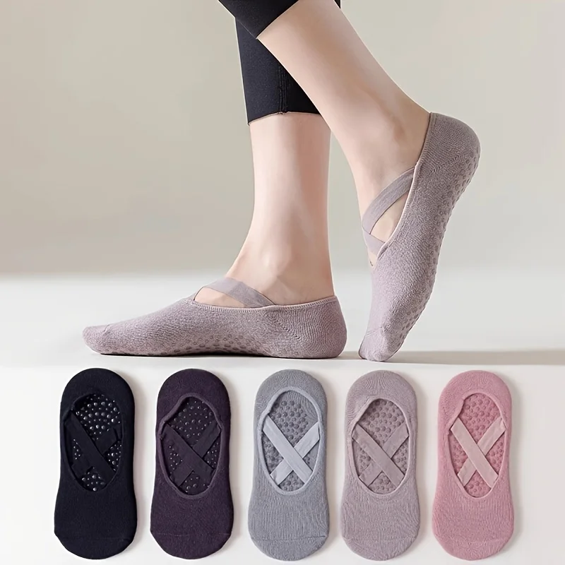 Chaussettes Pilates Antidérapantes — Lot de 3 ou 5 Paires – Image 3